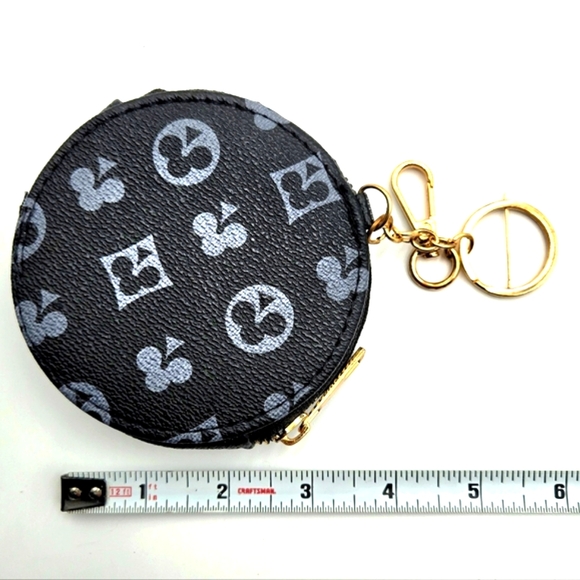 Black and Gray Monogram Coin Pouch - Picture 13 of 13